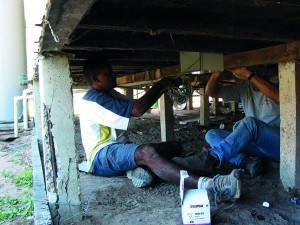 blokes under house